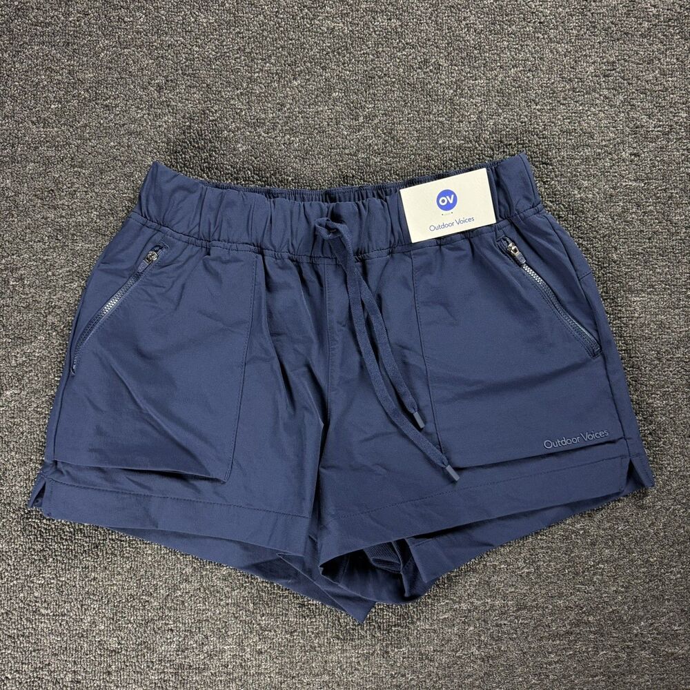 NWT Outdoor Voices Women's RecTrek Shorts Womens M Navy Gorpcore Active Hiking